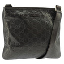 GUCCI Guccissima GG Canvas Shoulder Bag Leather Gray Gold 201538 Auth 147723-1