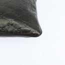 GUCCI Guccissima GG Canvas Shoulder Bag Leather Gray Gold 201538 Auth 147723-14