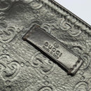 GUCCI Guccissima GG Canvas Shoulder Bag Leather Gray Gold 201538 Auth 147723-10