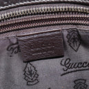 GUCCI Guccissima GG Canvas Shoulder Bag Leather Gray Gold 201538 Auth 147723-17