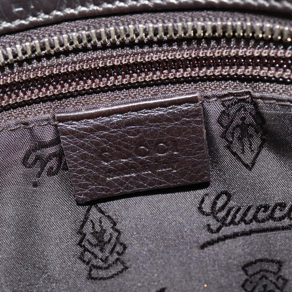 GUCCI Guccissima GG Canvas Shoulder Bag Leather Gray Gold 201538 Auth 147723