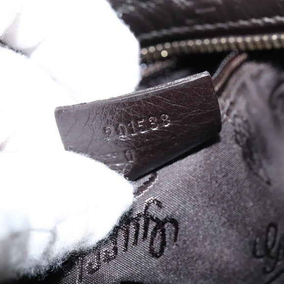 GUCCI Guccissima GG Canvas Shoulder Bag Leather Gray Gold 201538 Auth 147723