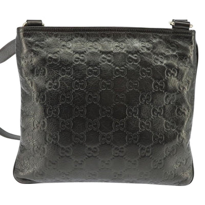 GUCCI Guccissima GG Canvas Shoulder Bag Leather Gray Gold 201538 Auth 147723 - 0