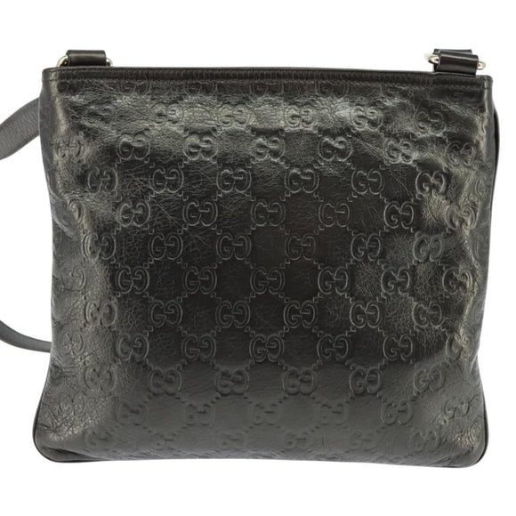 GUCCI Guccissima GG Canvas Shoulder Bag Leather Gray Gold 201538 Auth 147723