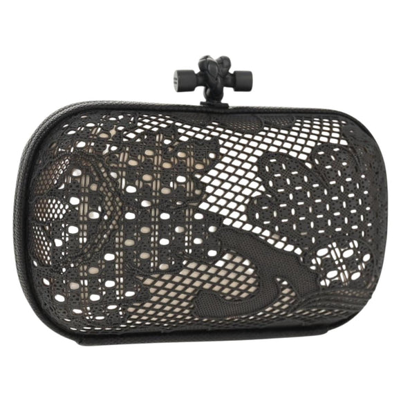 BOTTEGA VENETA Knot Pouch Clutch Pouch metal Gray Auth 147725A