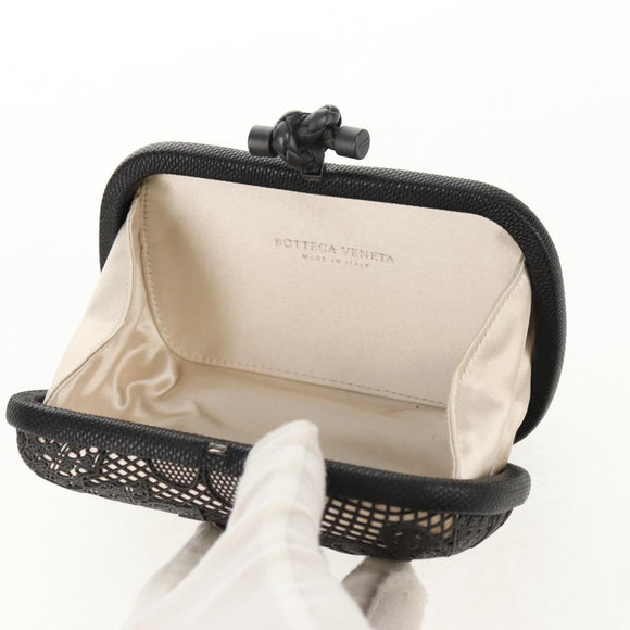 BOTTEGA VENETA Knot Pouch Clutch Pouch metal Gray Auth 147725A
