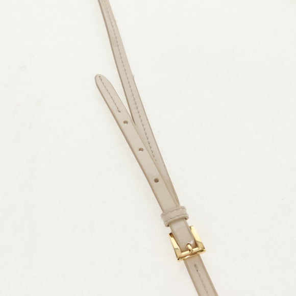 PRADA Triangle Mini Pouch Enamel 2way Ivory Gold 1NR015 Auth 147726M