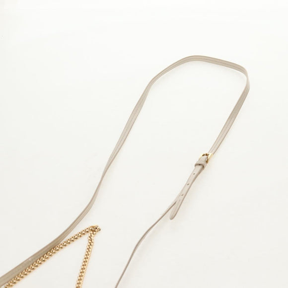 PRADA Triangle Mini Pouch Enamel 2way Ivory Gold 1NR015 Auth 147726M