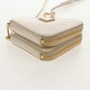 PRADA Triangle Mini Pouch Enamel 2way Ivory Gold 1NR015 Auth 147726M-5