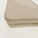 PRADA Triangle Mini Pouch Enamel 2way Ivory Gold 1NR015 Auth 147726M-19