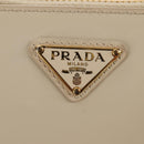 PRADA Triangle Mini Pouch Enamel 2way Ivory Gold 1NR015 Auth 147726M-20