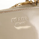 PRADA Triangle Mini Pouch Enamel 2way Ivory Gold 1NR015 Auth 147726M-23