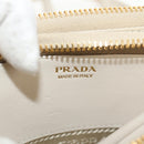 PRADA Triangle Mini Pouch Enamel 2way Ivory Gold 1NR015 Auth 147726M-24