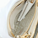 PRADA Triangle Mini Pouch Enamel 2way Ivory Gold 1NR015 Auth 147726M-27