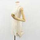 PRADA Triangle Mini Pouch Enamel 2way Ivory Gold 1NR015 Auth 147726M-29
