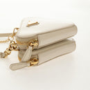 PRADA Triangle Mini Pouch Enamel 2way Ivory Gold 1NR015 Auth 147726M-3