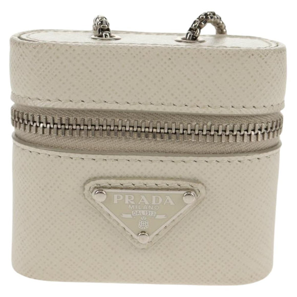 PRADA Chain Pouch For AirPods Pro Earphone Case Safiano 1NR009 Auth 147728M