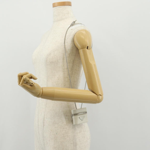 PRADA Chain Pouch For AirPods Pro Earphone Case Safiano 1NR009 Auth 147728M