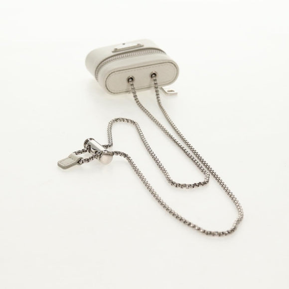 PRADA Chain Pouch For AirPods Pro Earphone Case Safiano 1NR009 Auth 147728M