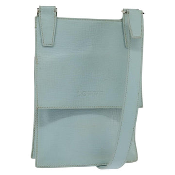 LOEWE Shoulder Bag Leather Light Blue Auth 147733
