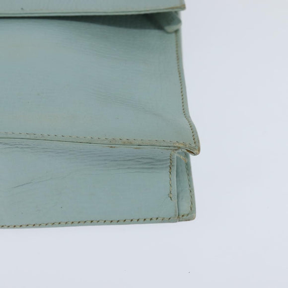 LOEWE Shoulder Bag Leather Light Blue Auth 147733