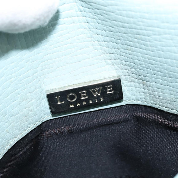 LOEWE Shoulder Bag Leather Light Blue Auth 147733