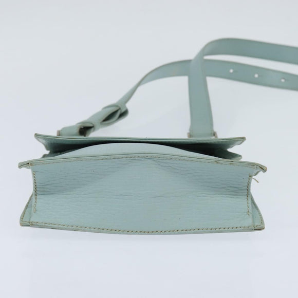 LOEWE Shoulder Bag Leather Light Blue Auth 147733
