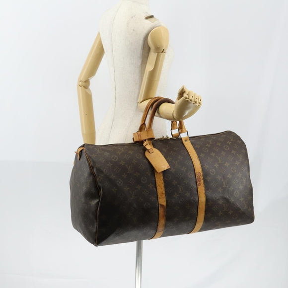 LOUIS VUITTON Monogram Keepall 55 Boston Bag M41424 LV Auth 147753