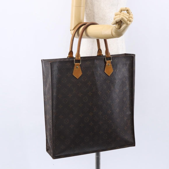 LOUIS VUITTON Monogram Sac Plat Hand Bag M51140 LV Auth 147755