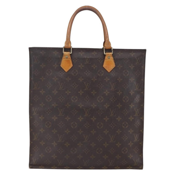 LOUIS VUITTON Monogram Sac Plat Hand Bag M51140 LV Auth 147755