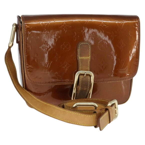 LOUIS VUITTON Monogram Vernis Christie GM Bag Bronze M91107 LV Auth 147762