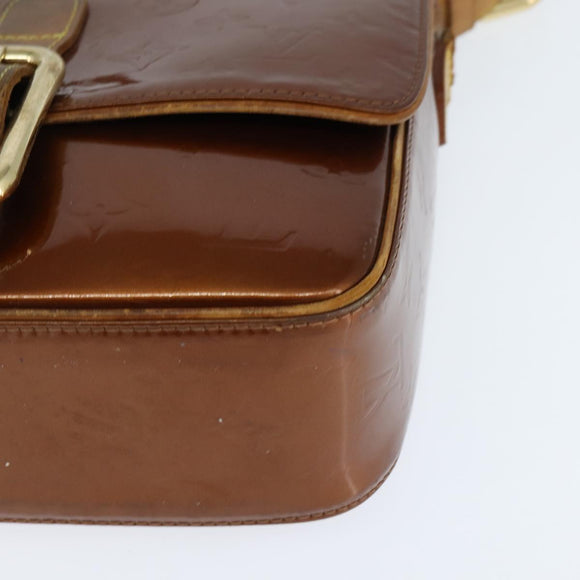 LOUIS VUITTON Monogram Vernis Christie GM Bag Bronze M91107 LV Auth 147762