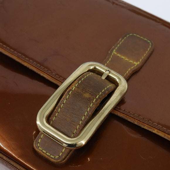LOUIS VUITTON Monogram Vernis Christie GM Bag Bronze M91107 LV Auth 147762