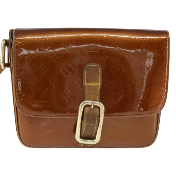 LOUIS VUITTON Monogram Vernis Christie GM Bag Bronze M91107 LV Auth 147762