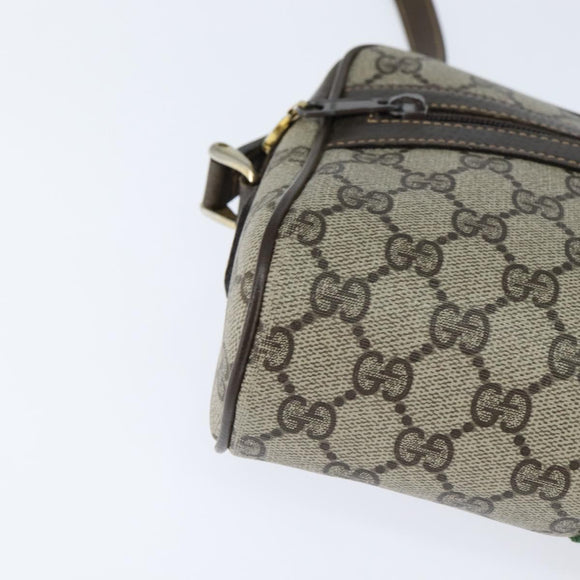 GUCCI GG Supreme Web Sherry Line Shoulder Bag PVC Beige Gold 010 378 Auth 147769