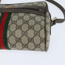 GUCCI GG Supreme Web Sherry Line Shoulder Bag PVC Beige Gold 010 378 Auth 147769-11