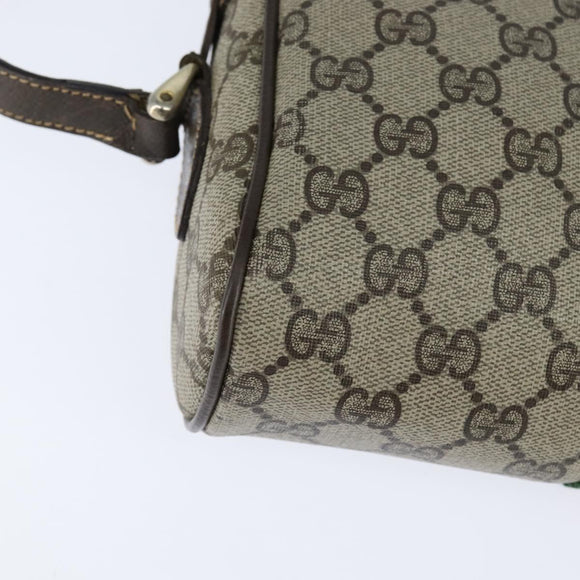 GUCCI GG Supreme Web Sherry Line Shoulder Bag PVC Beige Gold 010 378 Auth 147769