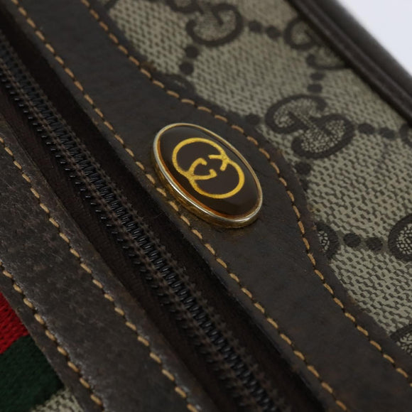 GUCCI GG Supreme Web Sherry Line Shoulder Bag PVC Beige Gold 010 378 Auth 147769