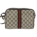 GUCCI GG Supreme Web Sherry Line Shoulder Bag PVC Beige Gold 010 378 Auth 147769-3