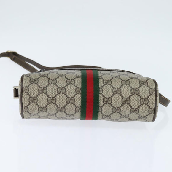 GUCCI GG Supreme Web Sherry Line Shoulder Bag PVC Beige Gold 010 378 Auth 147769