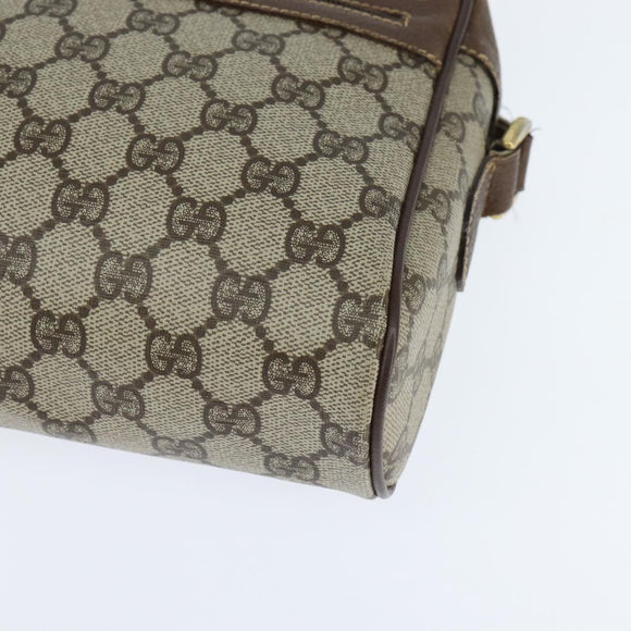 GUCCI GG Supreme Web Sherry Line Bag PVC Beige Gold 40 02 088 Auth 147770