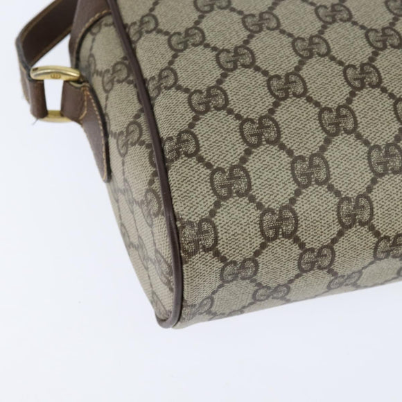 GUCCI GG Supreme Web Sherry Line Bag PVC Beige Gold 40 02 088 Auth 147770