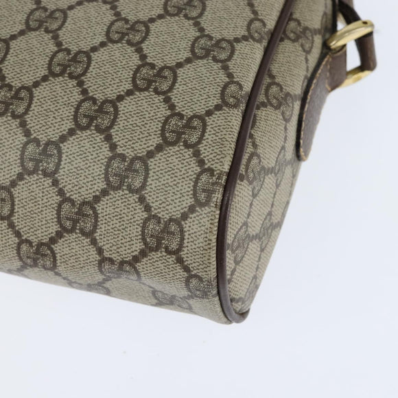 GUCCI GG Supreme Web Sherry Line Bag PVC Beige Gold 40 02 088 Auth 147770