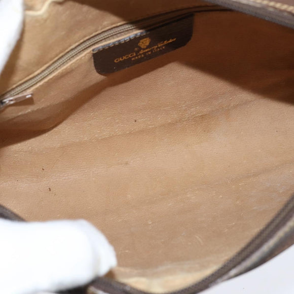 GUCCI GG Supreme Web Sherry Line Bag PVC Beige Gold 40 02 088 Auth 147770