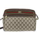 GUCCI GG Supreme Web Sherry Line Bag PVC Beige Gold 40 02 088 Auth 147770-2