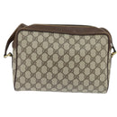 GUCCI GG Supreme Web Sherry Line Bag PVC Beige Gold 40 02 088 Auth 147770-3