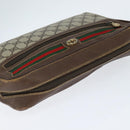 GUCCI GG Supreme Web Sherry Line Bag PVC Beige Gold 40 02 088 Auth 147770-6