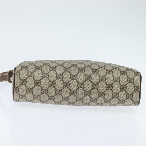 GUCCI GG Supreme Web Sherry Line Bag PVC Beige Gold 40 02 088 Auth 147770