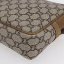 GUCCI GG Plus Supreme Clutch Bag PVC Beige Gold Auth 147771-10