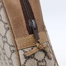 GUCCI GG Plus Supreme Clutch Bag PVC Beige Gold Auth 147771-12